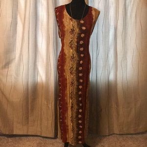 Maxi dress, sleeveless, tie back m/l